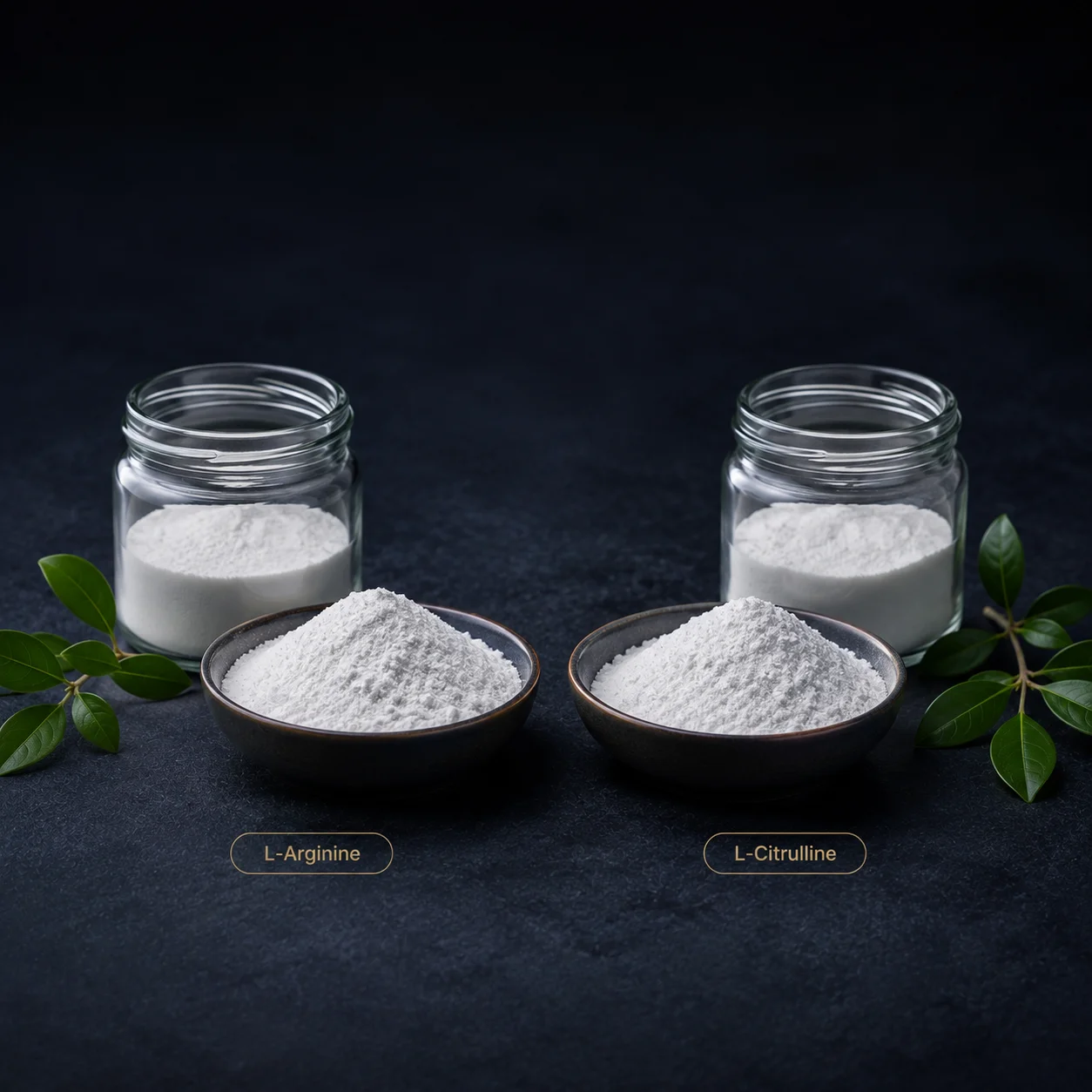 L-Arginine and L-Citrulline amino acid powders