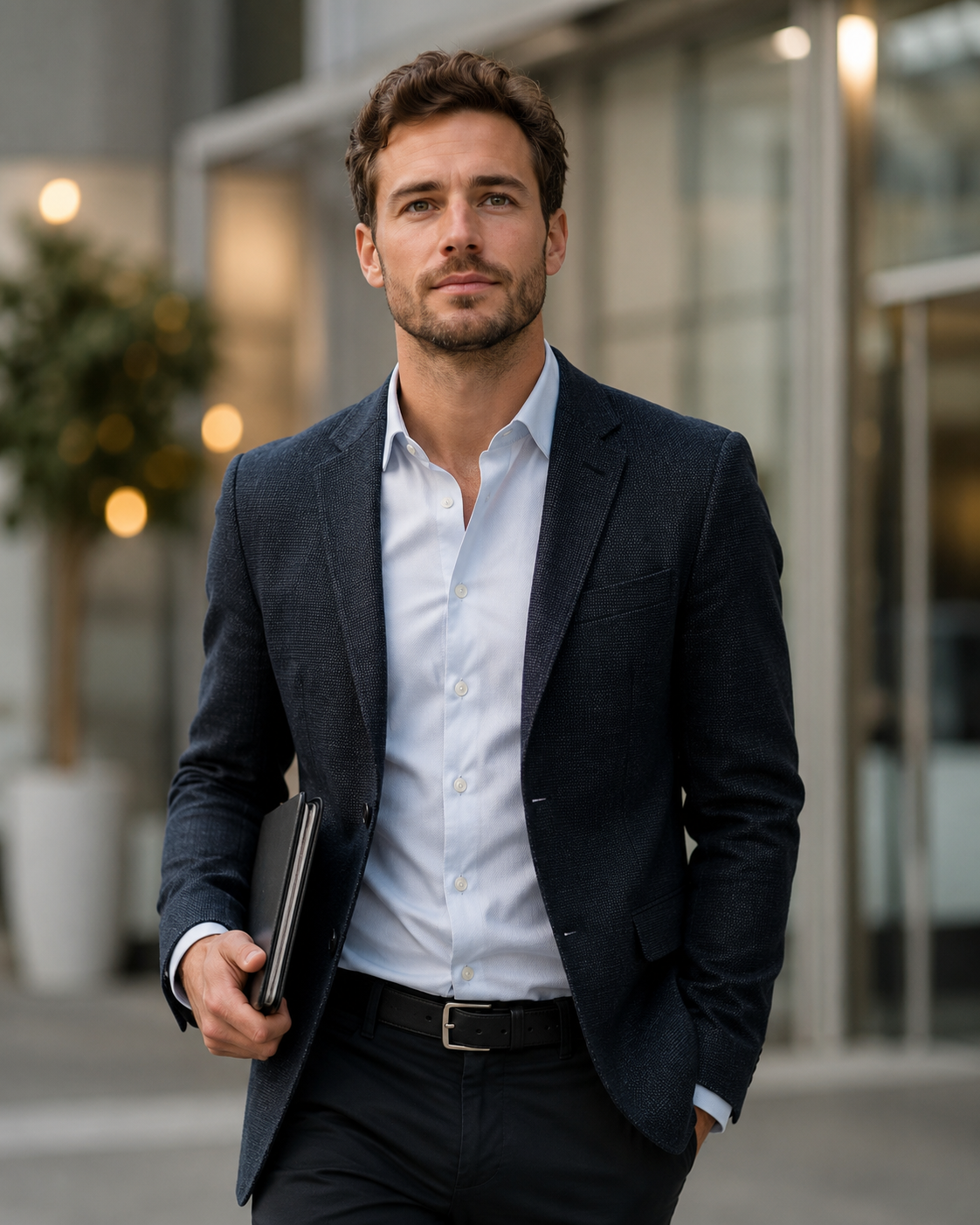 Busy professional in business suit